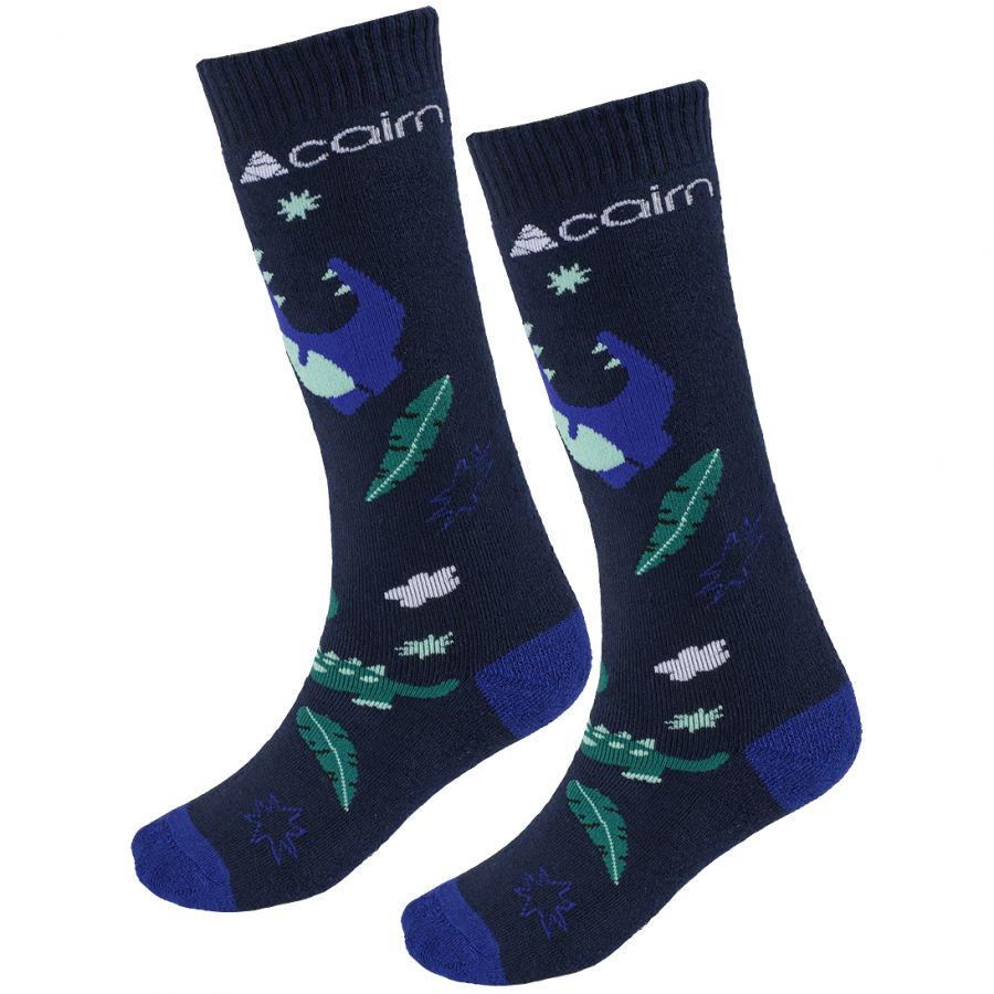Cairn Sprit J, ski socks, 2-pack, junior, night sky dino