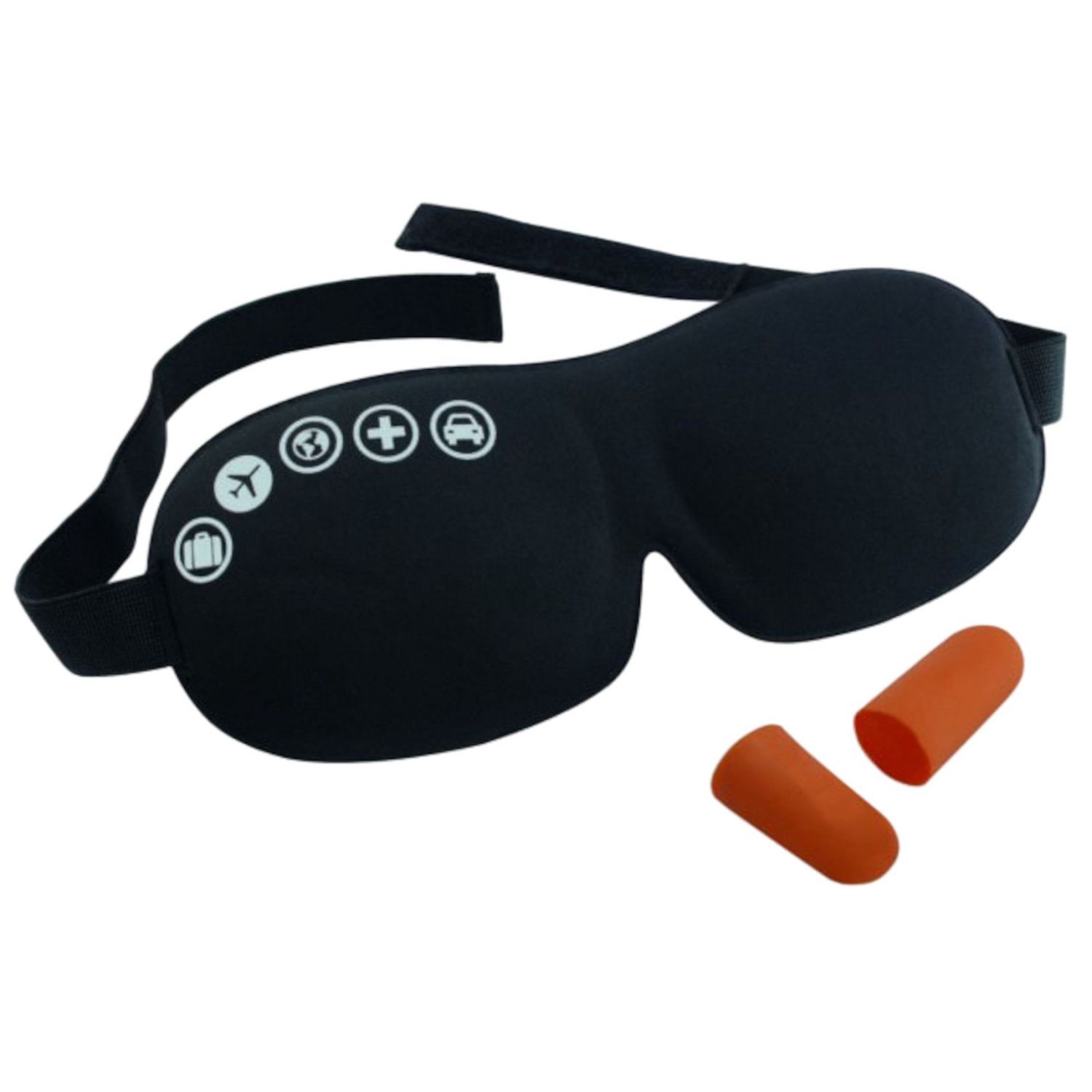 TravelSafe Sleep Mask with Earplugs, pre-formed, black
